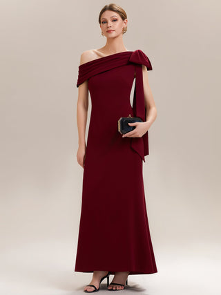 Asymmetrical Sleeveless High Stretch Sheath Floor Length Wedding Guest Dress
