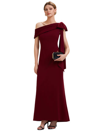 Asymmetrical Sleeveless High Stretch Sheath Floor Length Wedding Guest Dress