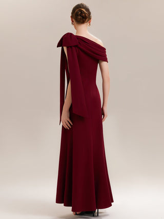 Asymmetrical Sleeveless High Stretch Sheath Floor Length Wedding Guest Dress