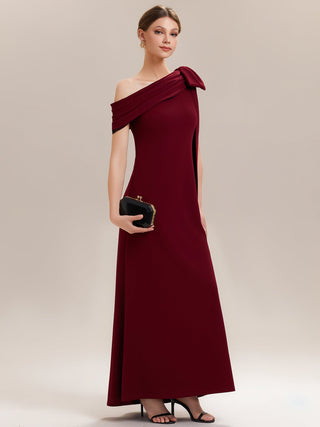 Asymmetrical Sleeveless High Stretch Sheath Floor Length Wedding Guest Dress
