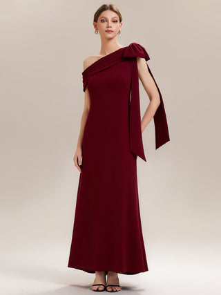 Asymmetrical Sleeveless High Stretch Sheath Floor Length Wedding Guest Dress