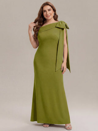 Asymmetrical Sleeveless High Stretch Sheath Floor Length Wedding Guest Dress