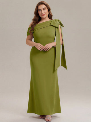 Asymmetrical Sleeveless High Stretch Sheath Floor Length Wedding Guest Dress