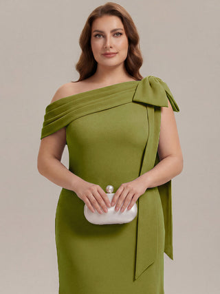 Asymmetrical Sleeveless High Stretch Sheath Floor Length Wedding Guest Dress