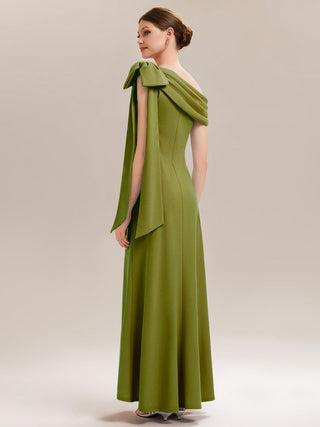 Asymmetrical Sleeveless High Stretch Sheath Floor Length Wedding Guest Dress