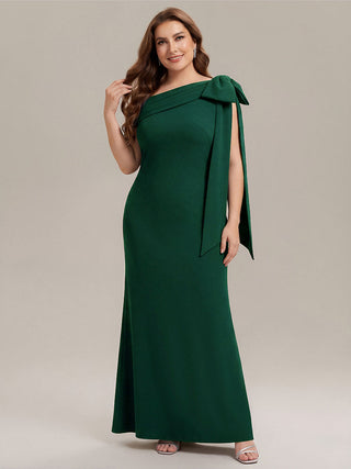 Asymmetrical Sleeveless High Stretch Sheath Floor Length Wedding Guest Dress