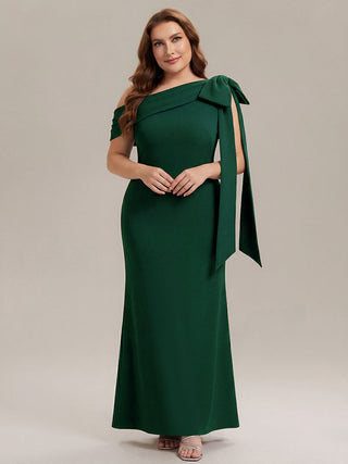 Asymmetrical Sleeveless High Stretch Sheath Floor Length Wedding Guest Dress