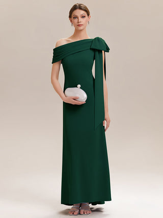 Asymmetrical Sleeveless High Stretch Sheath Floor Length Wedding Guest Dress