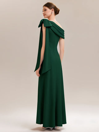 Asymmetrical Sleeveless High Stretch Sheath Floor Length Wedding Guest Dress