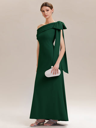 Asymmetrical Sleeveless High Stretch Sheath Floor Length Wedding Guest Dress