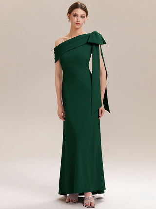 Asymmetrical Sleeveless High Stretch Sheath Floor Length Wedding Guest Dress