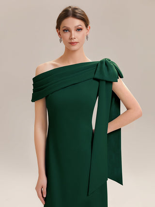 Asymmetrical Sleeveless High Stretch Sheath Floor Length Wedding Guest Dress