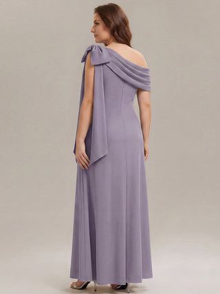 Asymmetrical Sleeveless High Stretch Sheath Floor Length Wedding Guest Dress