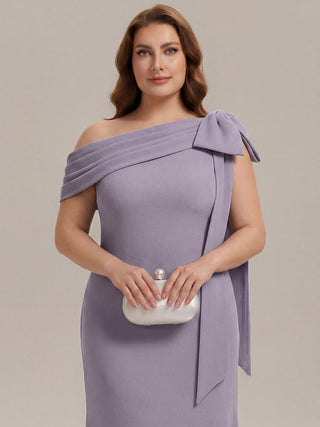 Asymmetrical Sleeveless High Stretch Sheath Floor Length Wedding Guest Dress
