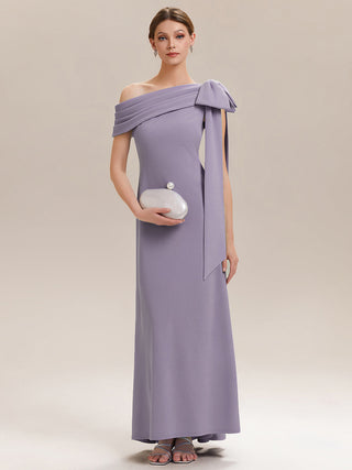 Asymmetrical Sleeveless High Stretch Sheath Floor Length Wedding Guest Dress