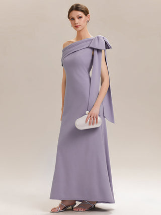 Asymmetrical Sleeveless High Stretch Sheath Floor Length Wedding Guest Dress