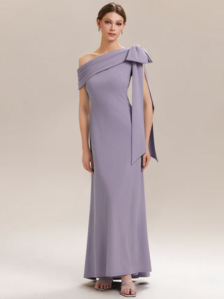 Asymmetrical Sleeveless High Stretch Sheath Floor Length Wedding Guest Dress