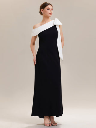 Asymmetrical Sleeveless High Stretch Sheath Floor Length Wedding Guest Dress