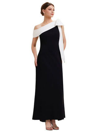 Asymmetrical Sleeveless High Stretch Sheath Floor Length Wedding Guest Dress