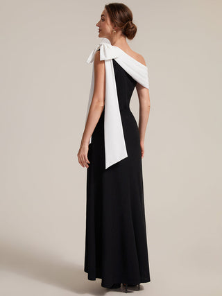 Asymmetrical Sleeveless High Stretch Sheath Floor Length Wedding Guest Dress