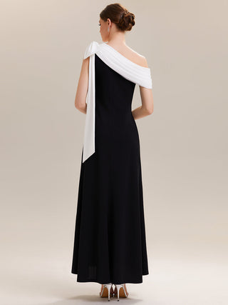 Asymmetrical Sleeveless High Stretch Sheath Floor Length Wedding Guest Dress