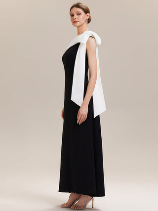Asymmetrical Sleeveless High Stretch Sheath Floor Length Wedding Guest Dress