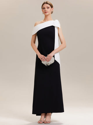 Asymmetrical Sleeveless High Stretch Sheath Floor Length Wedding Guest Dress