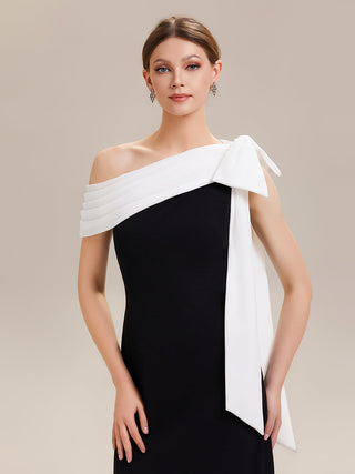 Asymmetrical Sleeveless High Stretch Sheath Floor Length Wedding Guest Dress