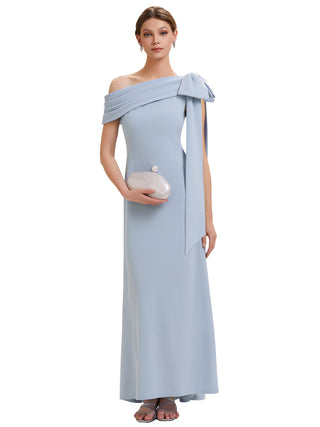 Asymmetrical Sleeveless High Stretch Sheath Floor Length Wedding Guest Dress