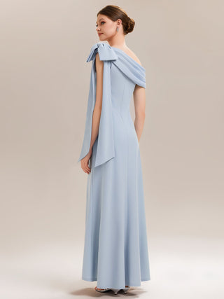 Asymmetrical Sleeveless High Stretch Sheath Floor Length Wedding Guest Dress