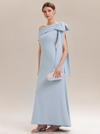 Asymmetrical Sleeveless High Stretch Sheath Floor Length Wedding Guest Dress