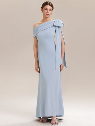 Asymmetrical Sleeveless High Stretch Sheath Floor Length Wedding Guest Dress