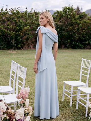 Asymmetrical Sleeveless High Stretch Sheath Floor Length Wedding Guest Dress