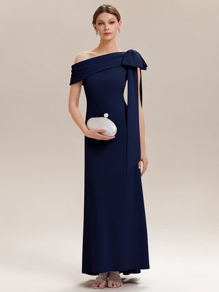 Asymmetrical Sleeveless High Stretch Sheath Floor Length Wedding Guest Dress