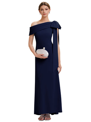 Asymmetrical Sleeveless High Stretch Sheath Floor Length Wedding Guest Dress