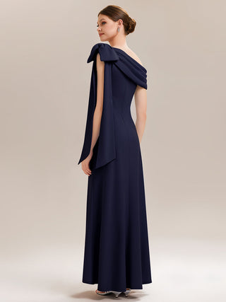 Asymmetrical Sleeveless High Stretch Sheath Floor Length Wedding Guest Dress