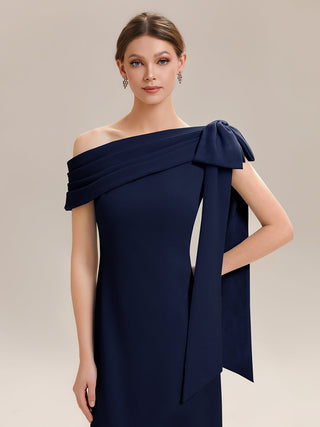 Asymmetrical Sleeveless High Stretch Sheath Floor Length Wedding Guest Dress