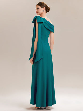 Asymmetrical Sleeveless High Stretch Sheath Floor Length Wedding Guest Dress