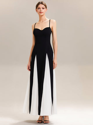 Strapless Adjustable Spaghetti Straps A-Line Floor Length Wedding Guest Dresses