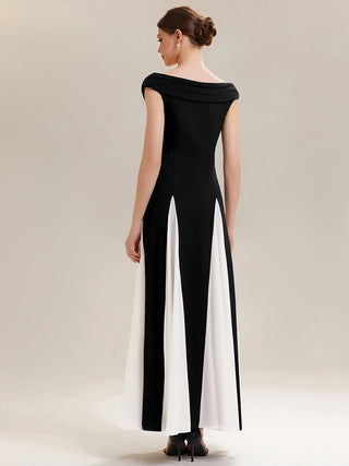 Short Sleeve V-Neck High Stretch A-Line Floor Length Wedding Guest Dresses