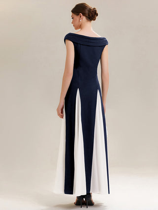 Short Sleeve V-Neck High Stretch A-Line Floor Length Wedding Guest Dresses