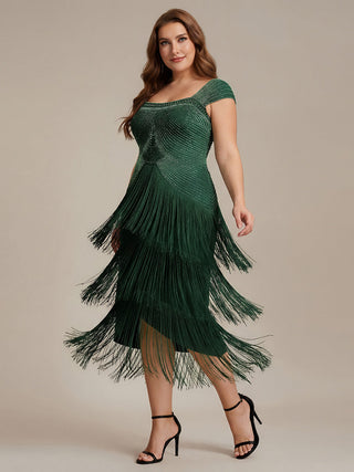 Strapless Sheath Midi Length Square Neck Beaded Wedding Guest Dress