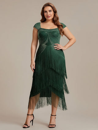 Strapless Sheath Midi Length Square Neck Beaded Wedding Guest Dress
