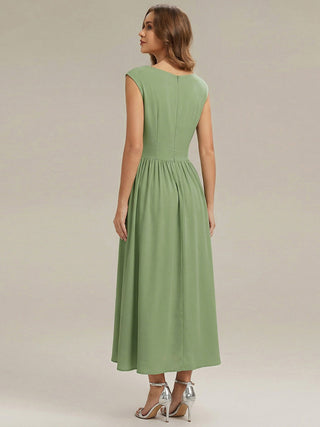 Strapless V-Neck High Stretch Polka Dot Sheath Maxi Wedding Guest Dresses