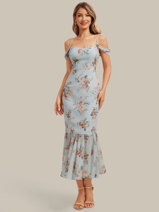 Sleeveless Sweetheart Neck Fishtail Pleated Midi Wedding Guest Dress