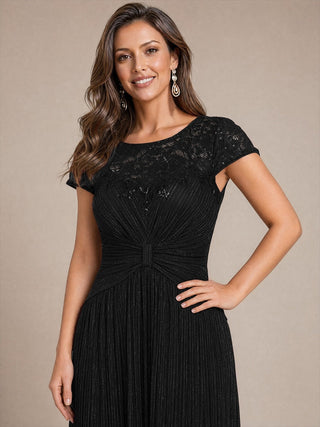 Cap Sleeve Lace A-line Midi Wedding Guest Dresses