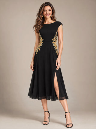 Chiffon Round Neck Wedding Guest Dresses