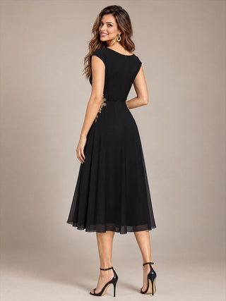 Chiffon Round Neck Wedding Guest Dresses