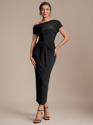 High Stretch Bodycon Midi Dress with No Zipper and Sleeveless Design Skirts