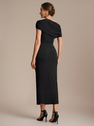 High Stretch Bodycon Midi Dress with No Zipper and Sleeveless Design Skirts